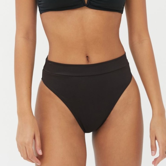 High-Waisted Solid Boho Peasant Hipster Hippie Art Beach Deco Farm Bikini Bottom - Picture 1 of 3